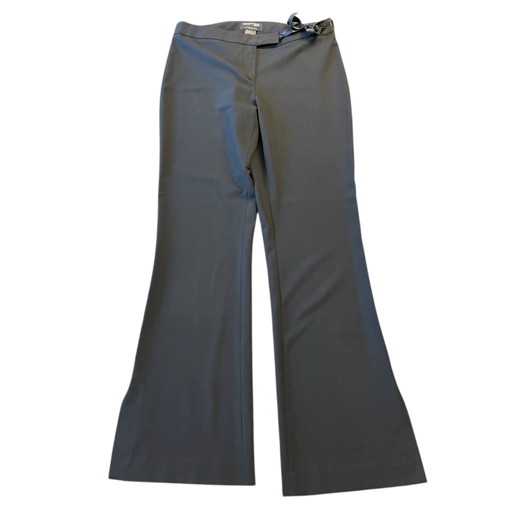 Kenneth Cole Black Split Hem Flare Stretch Trousers Pants (8)